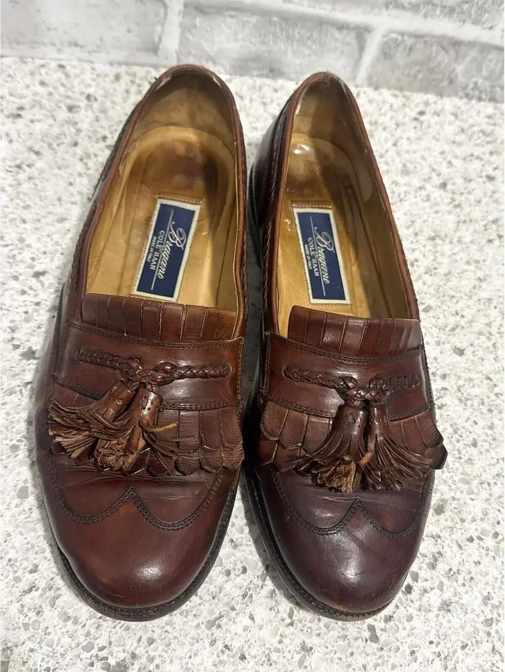 Vintage Bragano by Cole Haan Italian Leather Tassel Loafers, Size 8